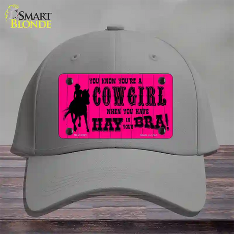 Pink Cowgirl Novelty License Plate Hat Cotton / Gray