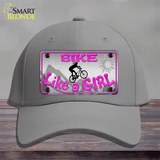 Bike Like A Girl Novelty License Plate Hat Cotton / Gray