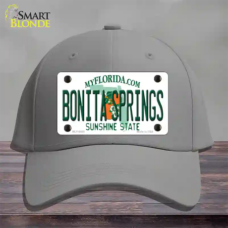 Bonita Springs Florida Novelty License Plate Hat Cotton / Gray