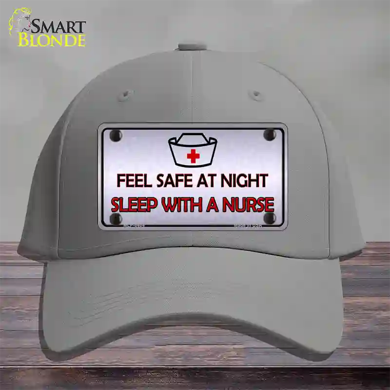 Feel Safe At Night Novelty License Plate Hat Cotton / Gray