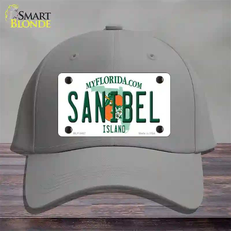 Sanibel Florida Novelty License Plate Hat Cotton / Gray