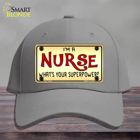 Im A Nurse Tan Novelty License Plate Hat Cotton / Gray