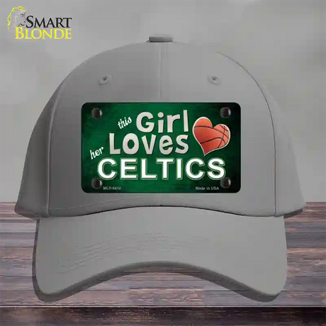 This Girl Loves Her Celtics Novelty License Plate Hat Cotton / Gray