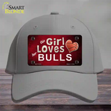 This Girl Loves Her Bulls Novelty License Plate Hat Cotton / Gray