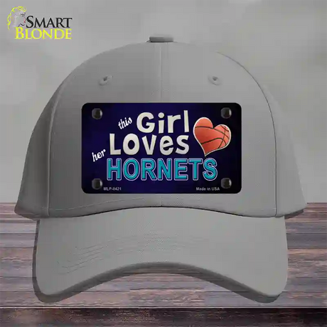 This Girl Loves Her Hornets Novelty License Plate Hat Cotton / Gray