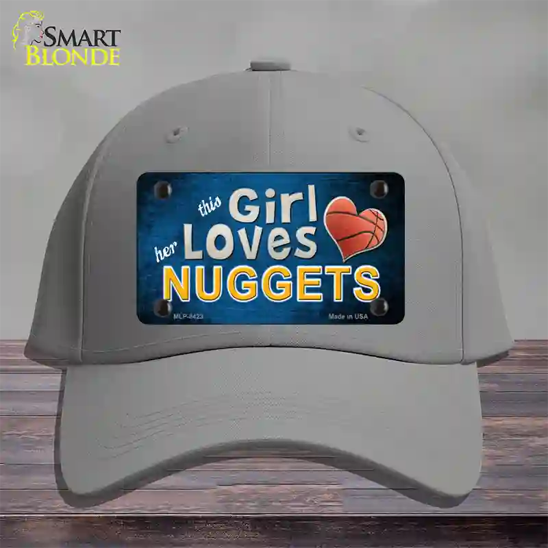 This Girl Loves Her Nuggets Novelty License Plate Hat Cotton / Gray