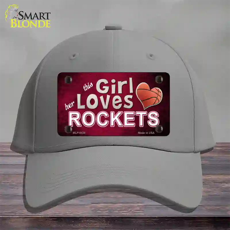 This Girl Loves Her Rockets Novelty License Plate Hat Cotton / Gray