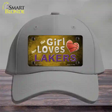 This Girl Loves Her Lakers Novelty License Plate Hat Cotton / Gray