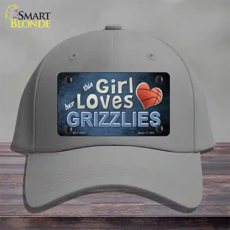 This Girl Loves Her Grizzlies Novelty License Plate Hat Cotton / Gray