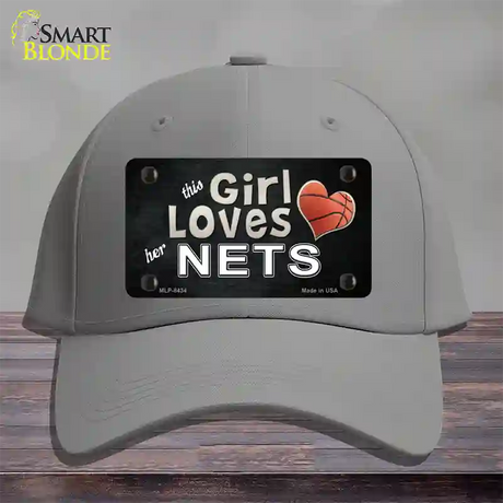 This Girl Loves Her Nets Novelty License Plate Hat Cotton / Gray