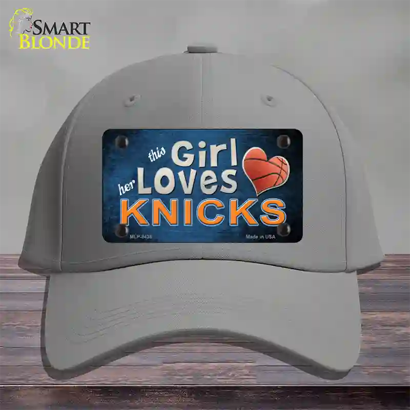 This Girl Loves Her Knicks Novelty License Plate Hat Cotton / Gray