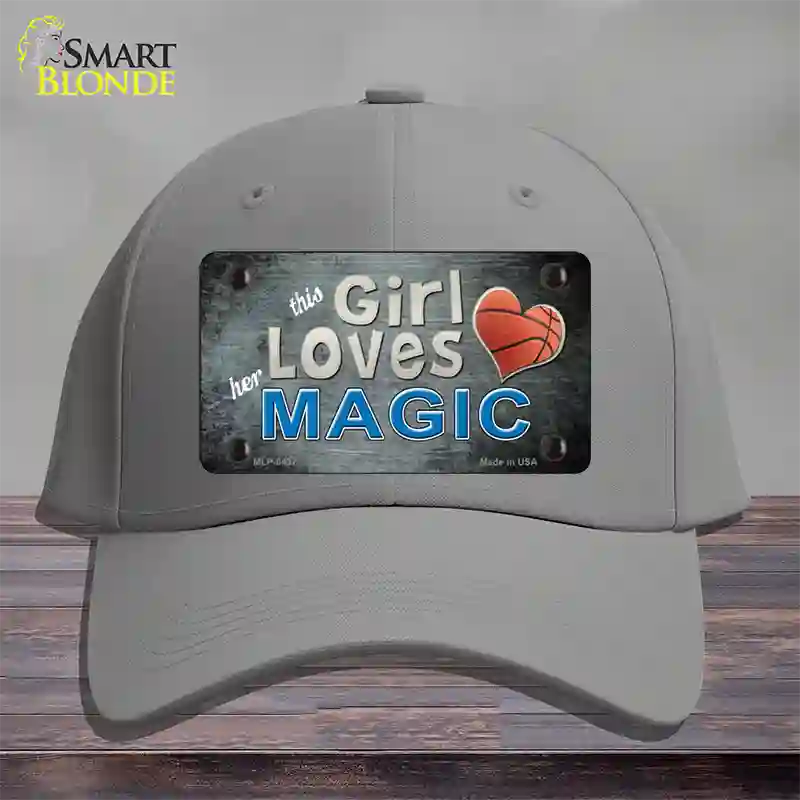 This Girl Loves Her Magic Novelty License Plate Hat Cotton / Gray