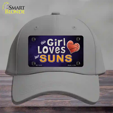 This Girl Loves Her Suns Novelty License Plate Hat Cotton / Gray