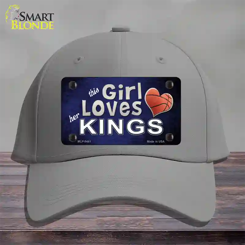 This Girl Loves Her Kings Novelty License Plate Hat Cotton / Gray