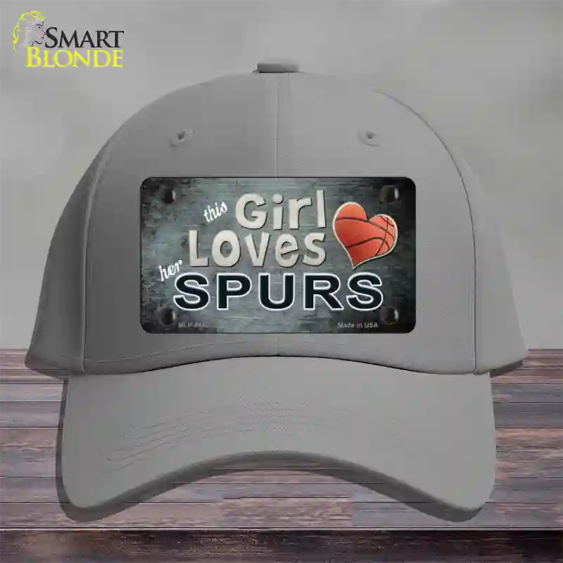 This Girl Loves Her Spurs Novelty License Plate Hat Cotton / Gray