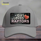 This Girl Loves Her Raptors Novelty License Plate Hat Cotton / Gray