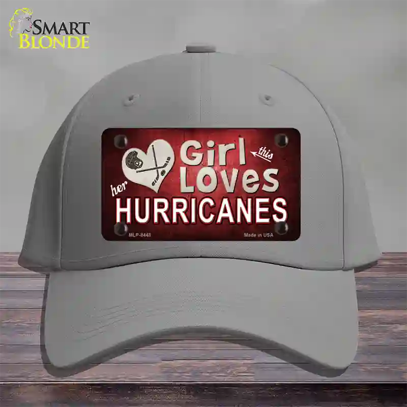 This Girl Loves Her Hurricanes Novelty License Plate Hat Cotton / Gray