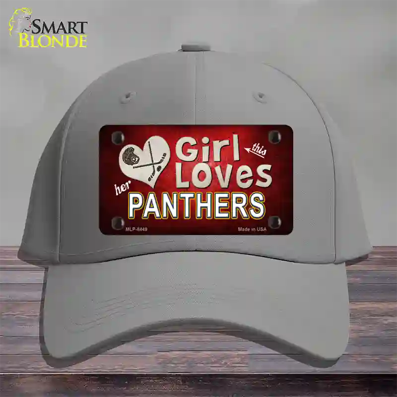 This Girl Loves Her Panthers Hockey Novelty License Plate Hat Cotton / Gray