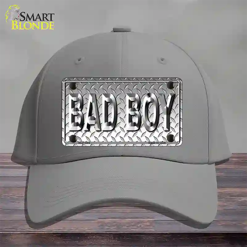 Bad Boy Diamond Novelty License Plate Hat Cotton / Gray