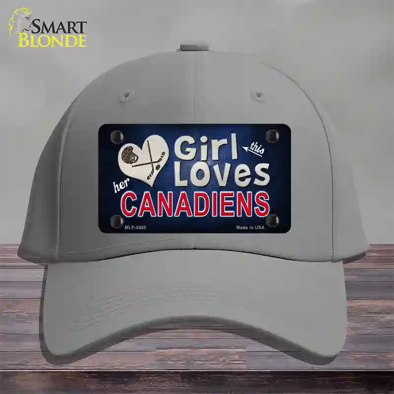 This Girl Loves Her Canadiens Novelty License Plate Hat Cotton / Gray