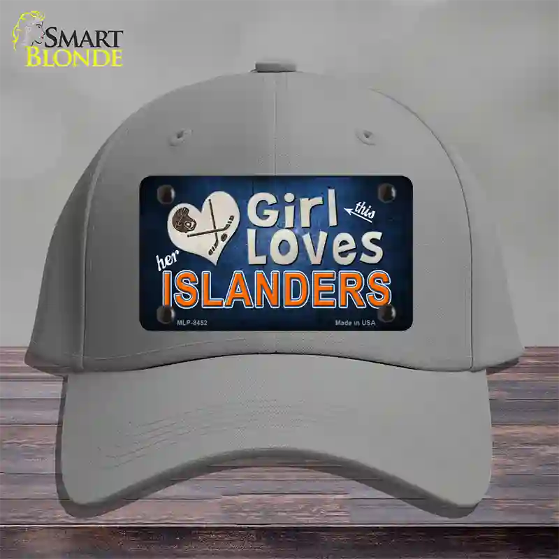 This Girl Loves Her Islanders Novelty License Plate Hat Cotton / Gray