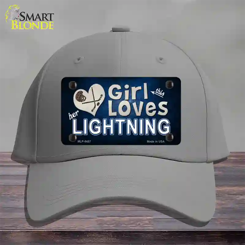 This Girl Loves Her Lightning Novelty License Plate Hat Cotton / Gray