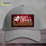 This Girl Loves Her Blackhawks Novelty License Plate Hat Cotton / Gray