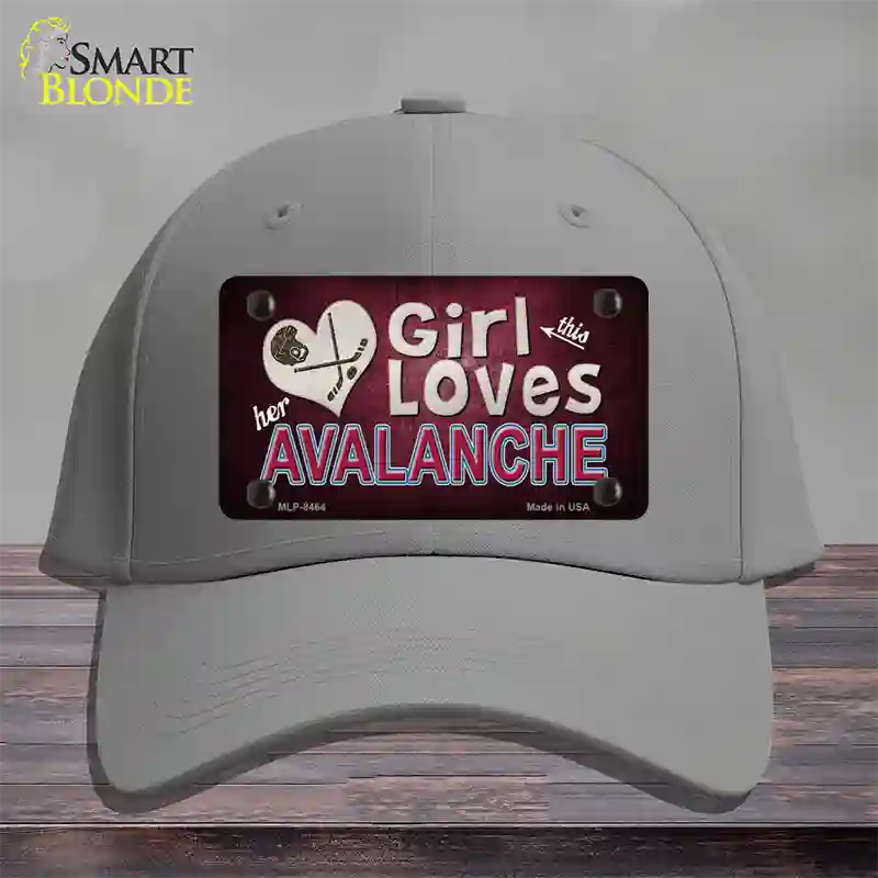 This Girl Loves Her Avalanche Novelty License Plate Hat Cotton / Gray