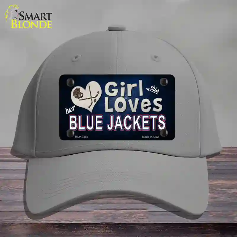 This Girl Loves Her Blue Jackets Novelty License Plate Hat Cotton / Gray