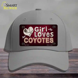 This Girl Loves Her Coyotes Novelty License Plate Hat Cotton / Gray