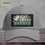 This Girl Loves Her Sharks Novelty License Plate Hat Cotton / Gray