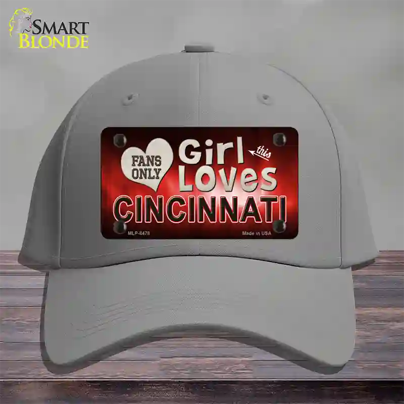 This Girl Loves Cincinnati Novelty License Plate Hat Cotton / Gray