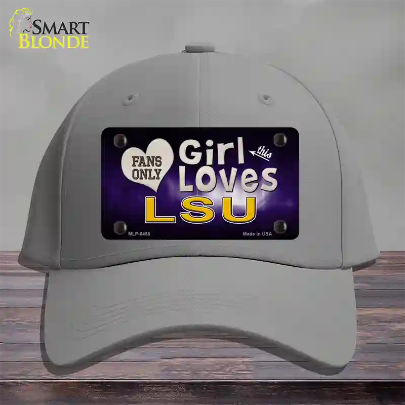 This Girl Loves LSU Novelty License Plate Hat Cotton / Gray