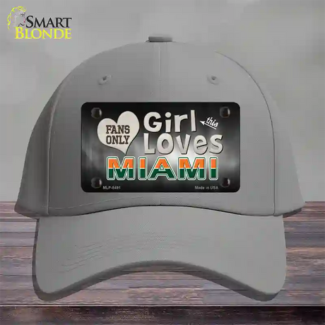 This Girl Loves Miami Novelty License Plate Hat Cotton / Gray