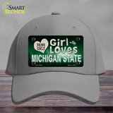 This Girl Loves Michigan State Novelty License Plate Hat Cotton / Gray