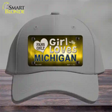 This Girl Loves Michigan Novelty License Plate Hat Cotton / Gray