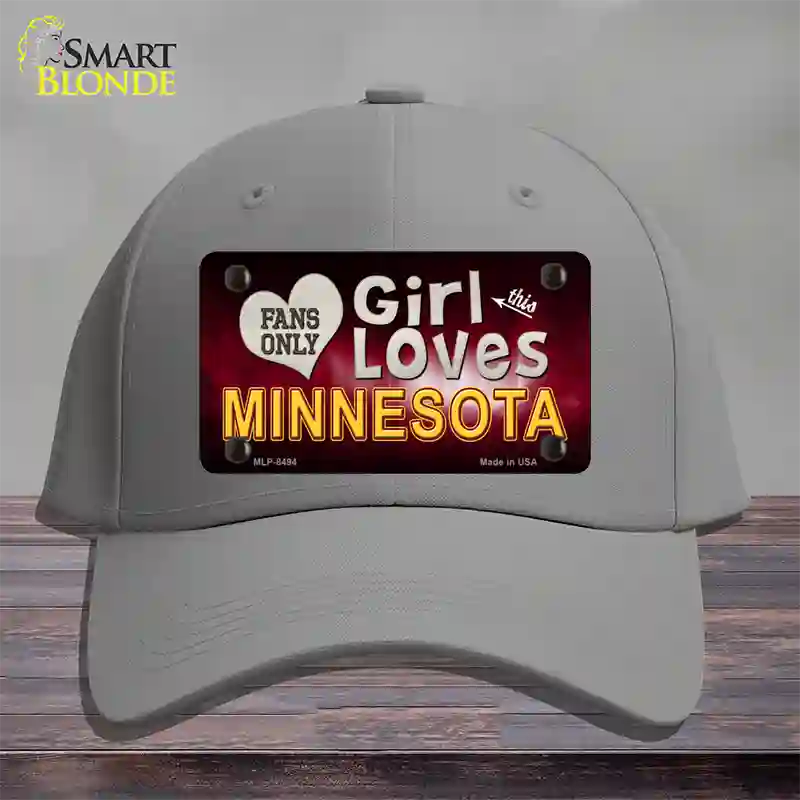 This Girl Loves Minnesota Novelty License Plate Hat Cotton / Gray