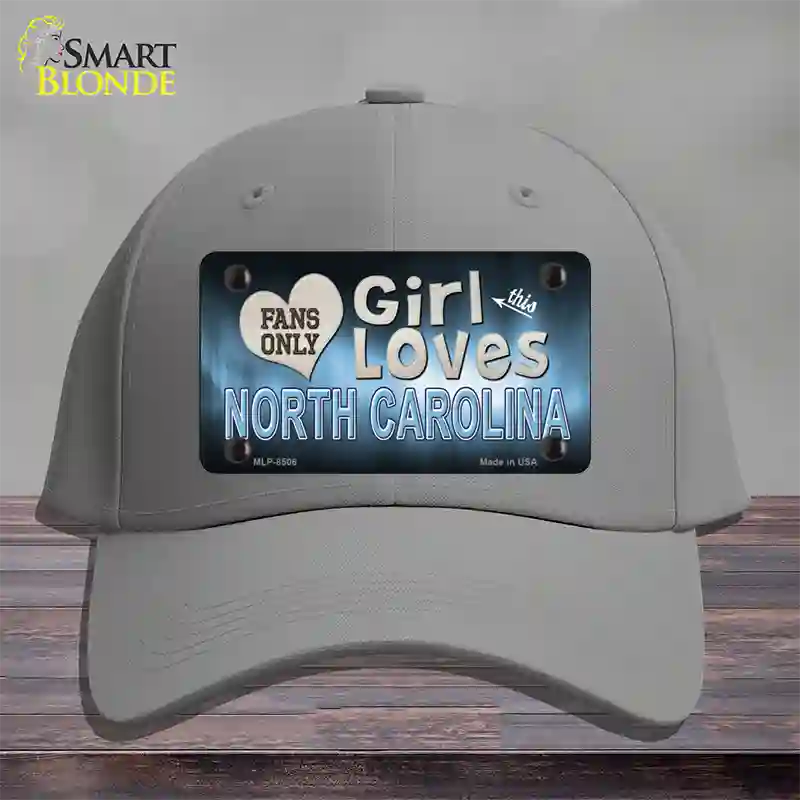 This Girl Loves North Carolina Novelty License Plate Hat Cotton / Gray