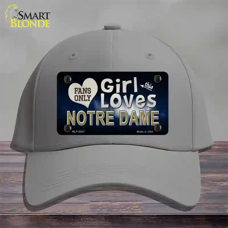 This Girl Loves Notre Dame Novelty License Plate Hat Cotton / Gray