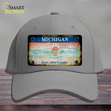 Michigan Rusty State Novelty License Plate Hat Cotton / Gray