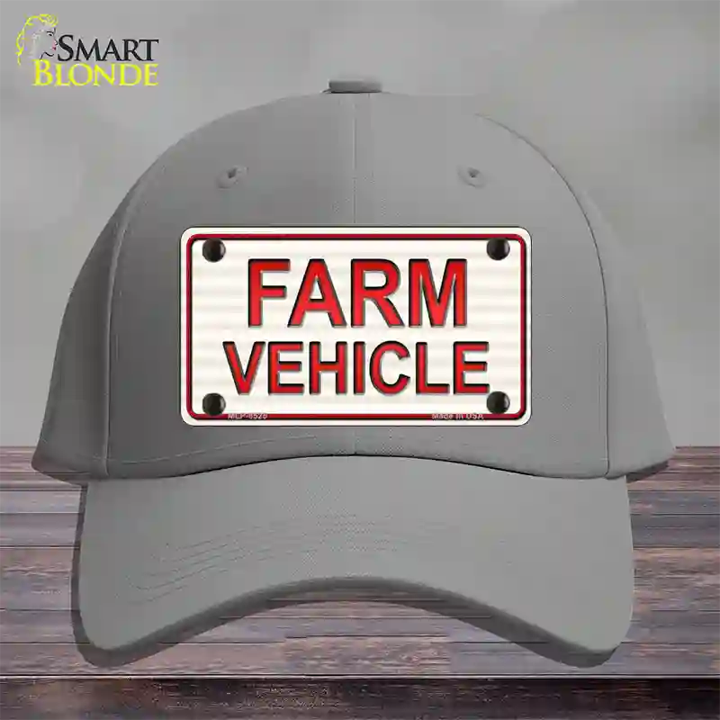 Farm Vehicle Novelty License Plate Hat Cotton / Gray