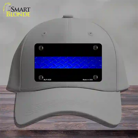 Police Diamond Thin Blue Line Novelty License Plate Hat Cotton / Gray