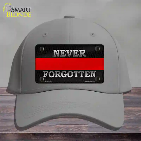 Never Forgotten Thin Red Line Novelty License Plate Hat Cotton / Gray