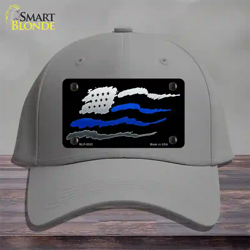 Thin Blue Line Flag Novelty License Plate Hat Cotton / Gray