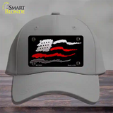 Thin Red Line Flag Novelty License Plate Hat Cotton / Gray