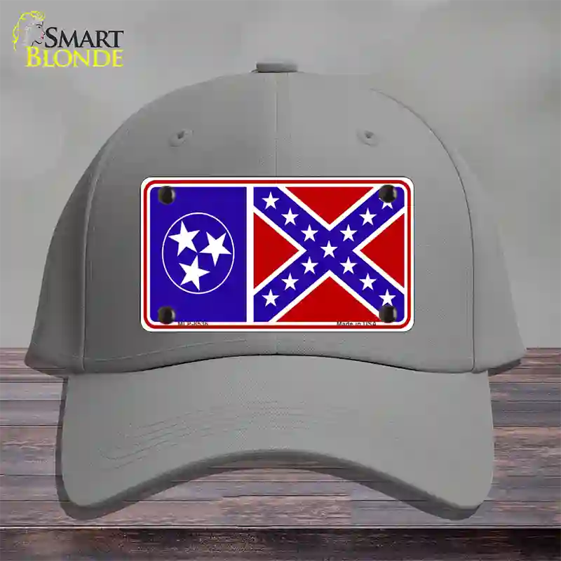 Confederate Flag Tennessee Novelty License Plate Hat Cotton / Gray