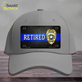 Retired Police Thin Blue Line Novelty License Plate Hat Cotton / Gray