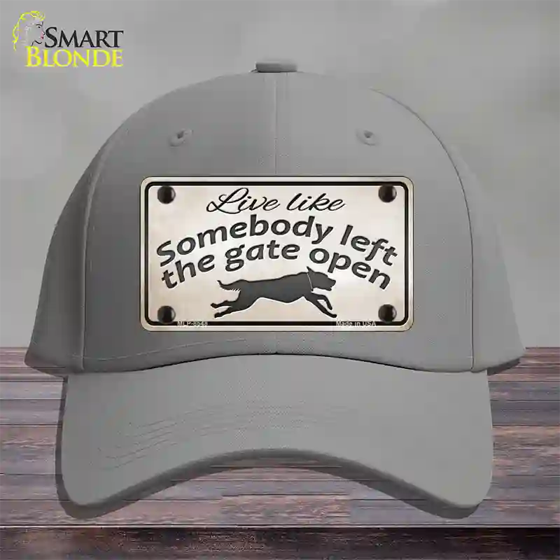 Gate Open Novelty License Plate Hat Cotton / Gray