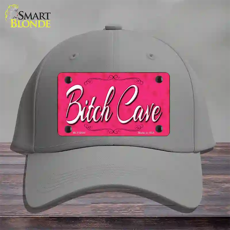 Bitch Cave Novelty License Plate Hat Cotton / Gray