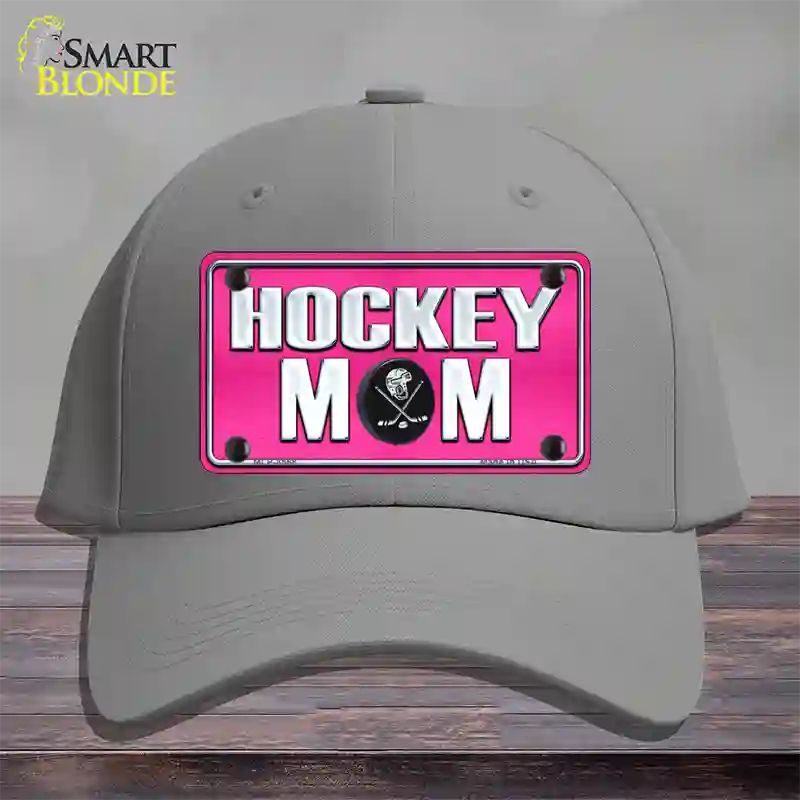 Hockey Mom Novelty License Plate Hat Cotton / Gray